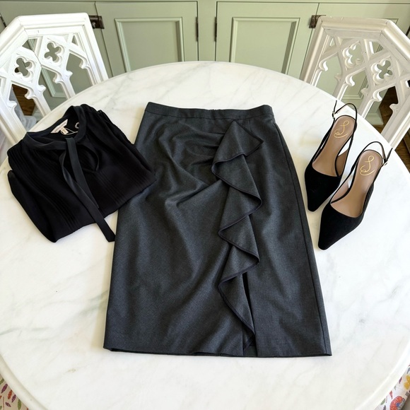 Nanette Lepore Carley Pencil Skirt Charcoal Sz 2 - Picture 4 of 11